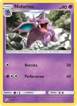 Carta Nidorino dell'espansione Gioco di Squadra, numero 58/181