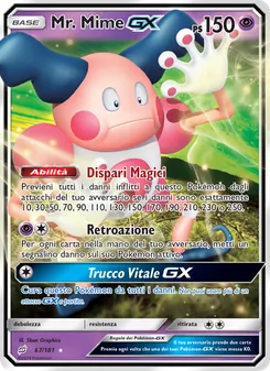 Carta Mr. Mime GX dell'espansione Gioco di Squadra, numero 67/181