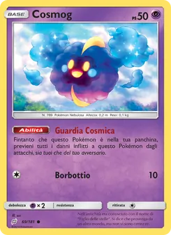 Carta Cosmog dell'espansione Gioco di Squadra, numero 69/181