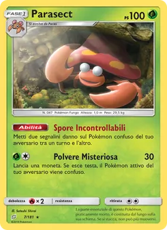 Carta Parasect dell'espansione Gioco di Squadra, numero 7/181