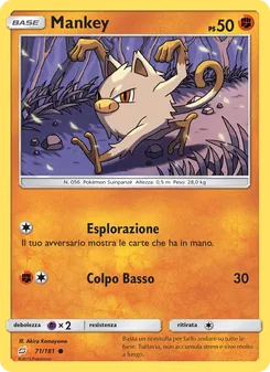 Carta Mankey dell'espansione Gioco di Squadra, numero 71/181