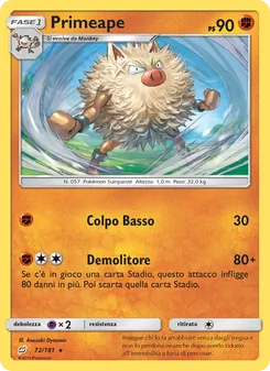Carta Primeape dell'espansione Gioco di Squadra, numero 72/181
