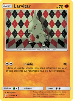 Carta Larvitar dell'espansione Gioco di Squadra, numero 79/181