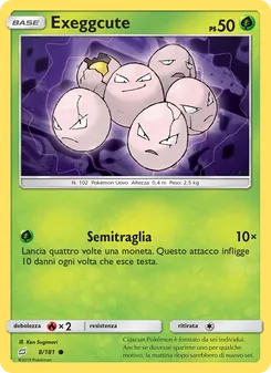 Carta Exeggcute dell'espansione Gioco di Squadra, numero 8/181