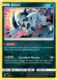 Carta Absol dell'espansione Gioco di Squadra, numero 88/181