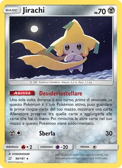 Carta Jirachi dell'espansione Gioco di Squadra, numero 99/181