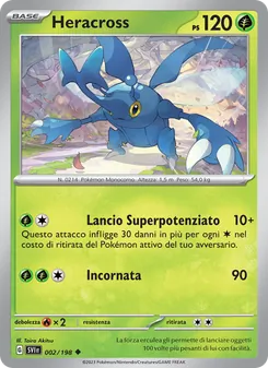 Carta Heracross dell'espansione Scarlatto e Violetto, numero 002/198