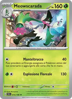Carta Meowscarada dell'espansione Scarlatto e Violetto, numero 015/198