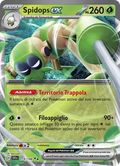 Carta Spidops-ex dell'espansione Scarlatto e Violetto, numero 019/198