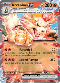 Carta Arcanine-ex dell'espansione Scarlatto e Violetto, numero 032/198