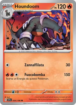 Carta Houndoom dell'espansione Scarlatto e Violetto, numero 034/198