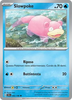 Carta Slowpoke dell'espansione Scarlatto e Violetto, numero 042/198