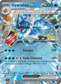 Carta Gyarados-ex dell'espansione Scarlatto e Violetto, numero 045/198
