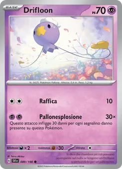Carta Drifloon dell'espansione Scarlatto e Violetto, numero 089/198