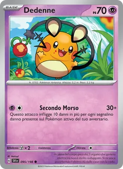 Carta Dedenne dell'espansione Scarlatto e Violetto, numero 095/198