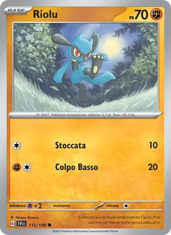 Carta Riolu dell'espansione Scarlatto e Violetto, numero 112/198