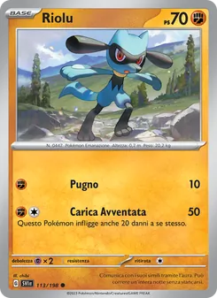 Carta Riolu dell'espansione Scarlatto e Violetto, numero 113/198