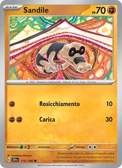 Carta Sandile dell'espansione Scarlatto e Violetto, numero 115/198