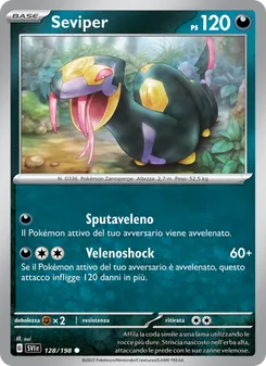 Carta Seviper dell'espansione Scarlatto e Violetto, numero 128/198