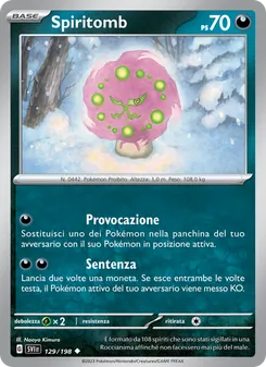 Carta Spiritomb dell'espansione Scarlatto e Violetto, numero 129/198