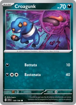 Carta Croagunk dell'espansione Scarlatto e Violetto, numero 130/198