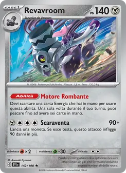 Carta Revavroom dell'espansione Scarlatto e Violetto, numero 142/198