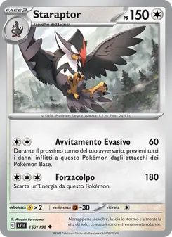Carta Staraptor dell'espansione Scarlatto e Violetto, numero 150/198