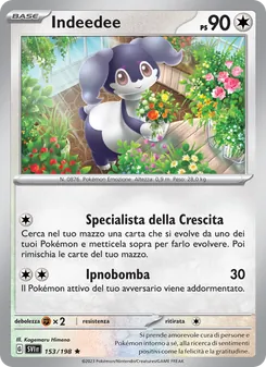 Carta Indeedee dell'espansione Scarlatto e Violetto, numero 153/198