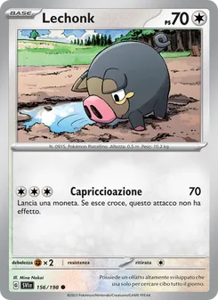 Carta Lechonk dell'espansione Scarlatto e Violetto, numero 156/198