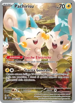 Carta Pachirisu dell'espansione Scarlatto e Violetto, numero 208/198