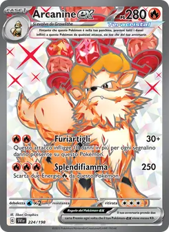 Carta Arcanine-ex dell'espansione Scarlatto e Violetto, numero 224/198