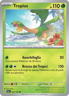 Carta Tropius dell'espansione Evoluzioni a Paldea, numero 007/193