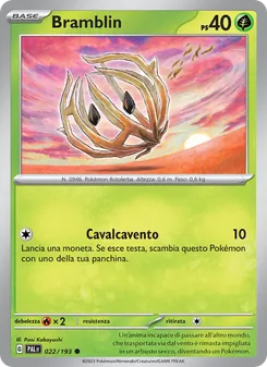 Carta Bramblin dell'espansione Evoluzioni a Paldea, numero 022/193