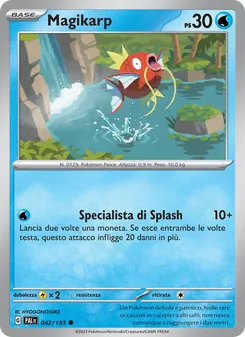 Carta Magikarp dell'espansione Evoluzioni a Paldea, numero 042/193