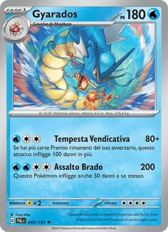 Carta Gyarados dell'espansione Evoluzioni a Paldea, numero 043/193
