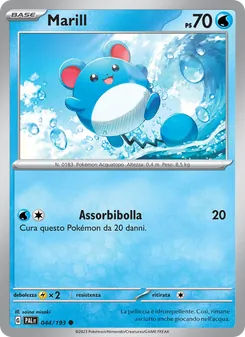 Carta Marill dell'espansione Evoluzioni a Paldea, numero 044/193