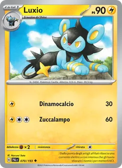 Carta Luxio dell'espansione Evoluzioni a Paldea, numero 070/193