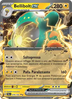 Carta Bellibolt-ex dell'espansione Evoluzioni a Paldea, numero 079/193