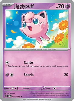 Carta Jigglypuff dell'espansione Evoluzioni a Paldea, numero 083/193