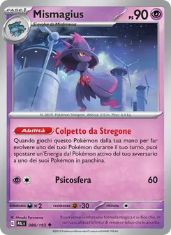 Carta Mismagius dell'espansione Evoluzioni a Paldea, numero 088/193