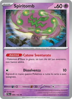 Carta Spiritomb dell'espansione Evoluzioni a Paldea, numero 089/193