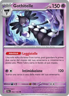 Carta Gothitelle dell'espansione Evoluzioni a Paldea, numero 092/193