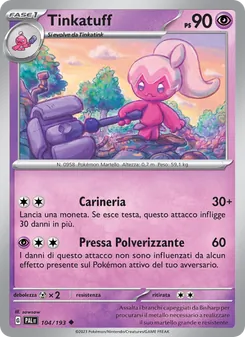 Carta Tinkatuff dell'espansione Evoluzioni a Paldea, numero 104/193
