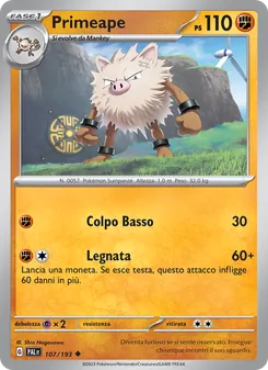 Carta Primeape dell'espansione Evoluzioni a Paldea, numero 107/193