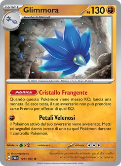 Carta Glimmora dell'espansione Evoluzioni a Paldea, numero 126/193