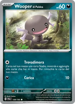 Carta Wooper di Paldea dell'espansione Evoluzioni a Paldea, numero 128/193