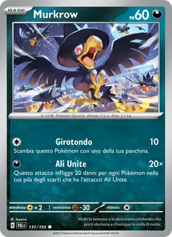Carta Murkrow dell'espansione Evoluzioni a Paldea, numero 131/193