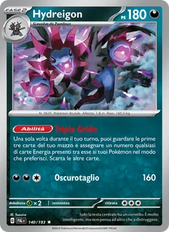 Carta Hydreigon dell'espansione Evoluzioni a Paldea, numero 140/193