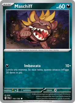 Carta Maschiff dell'espansione Evoluzioni a Paldea, numero 141/193