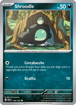 Carta Shroodle dell'espansione Evoluzioni a Paldea, numero 144/193